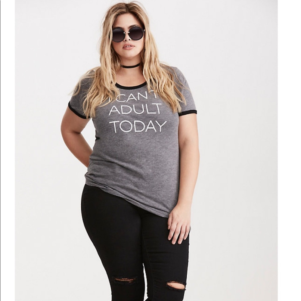 🖤 Torrid Can’t Adult Today Ringer Tee